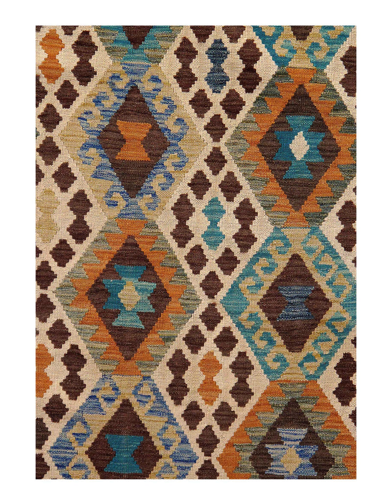 Multi color Flat weave kilim 6' 7''X 9' 7''