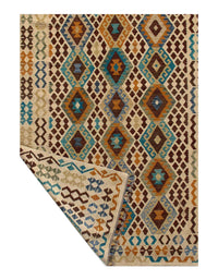 Multi color Flat weave kilim 6' 7''X 9' 7''