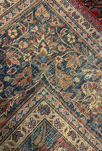 Red Color Fine Persian Antique Kashan 4'5'' X 6'11''