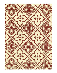 Red color Print out Modern rug 3'2'' X 5'1''