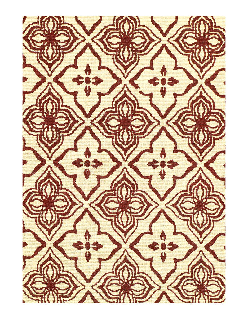 Red color Print out Modern rug 3'2'' X 5'1''