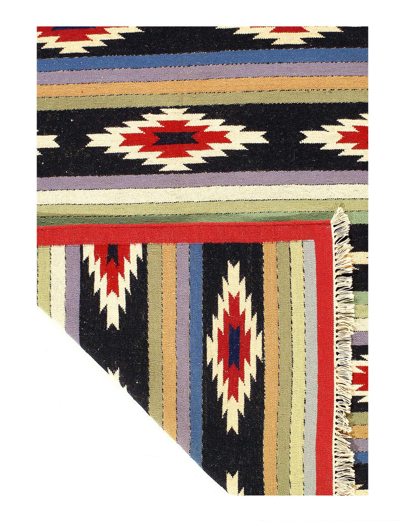 Multi color Reversible Kilim Rug 4'2'' X 6'