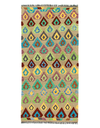 Kilim Handspun flat weave Wool Rug 3'3'' X 6'7''