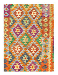 Kilim Handspun flat weave Wool Rug 5'1'' X 6'7''