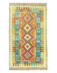 Kilim Handspun flat weave Wool Rug 3'11'' X 6'11''