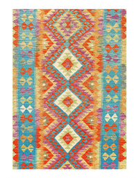 Kilim Handspun flat weave Wool Rug 3'11'' X 6'11''