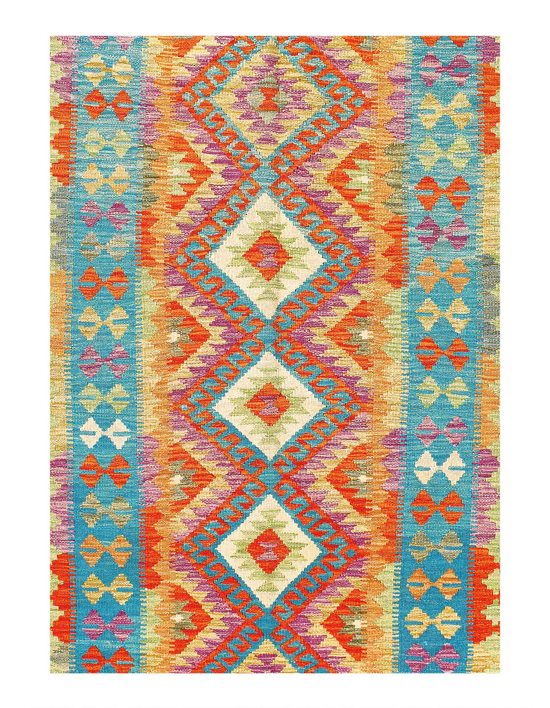 Kilim Handspun flat weave Wool Rug 3'11'' X 6'11''