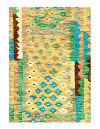 Kilim Handspun flat weave Wool Rug 3'4'' X 5'6''