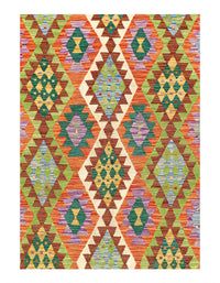 Kilim Handspun flat weave Wool Rug 6'4'' X 9'3''