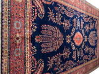 Navy Blue Fine Hand Knotted Persian sarouk Design 10'3'' X 15'9''