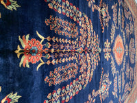 Navy Blue Fine Hand Knotted Persian sarouk Design 10'3'' X 15'9''