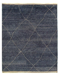 Navy Blue Hand Knotted Moroccon design 8'3'' X 9'9''