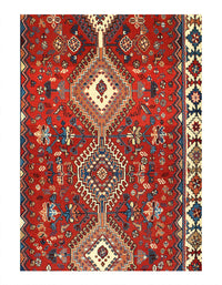 Persian Yalameh Hand-Knotted Rug - 2'11" x 9'4"