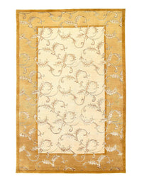 Fine Hand Knotted silk & wool Modern rug 6'3'' X 9'5''