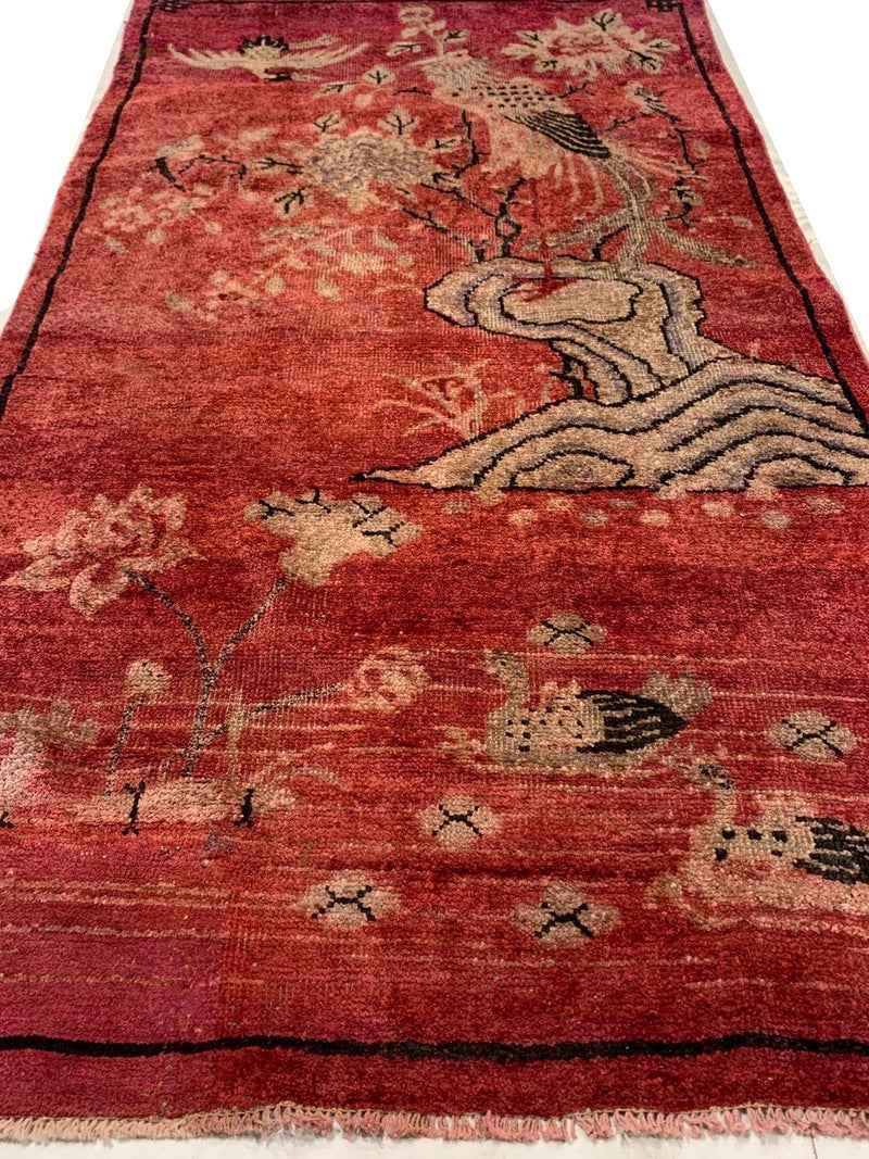 Fine Hand knotted Vintage Khotan rug 2'7'' X 4'7''