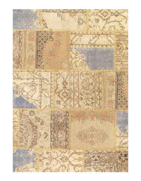 Beige Turkish Patchwork Rug 6' X 9'