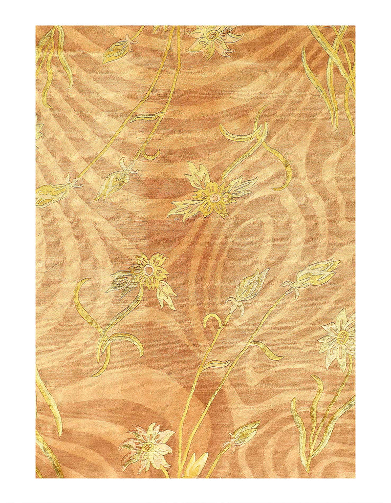 Fine Hand Knotted Modern silk & wool Rug 9'1'' X 12'1''