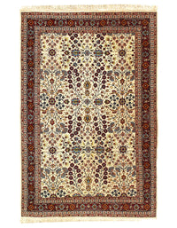 Fine hand Knotted vintage Turkish Hereke 4'2'' X 6'1''