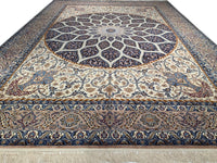 Brown Persian Isfahan wool & silk 9'.11'' X 13'.8''