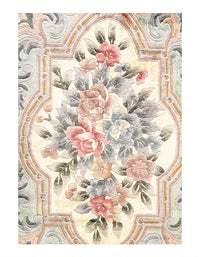 Fine Hand Knotted V.silk Chinese Aubusson rug 6' X 9'