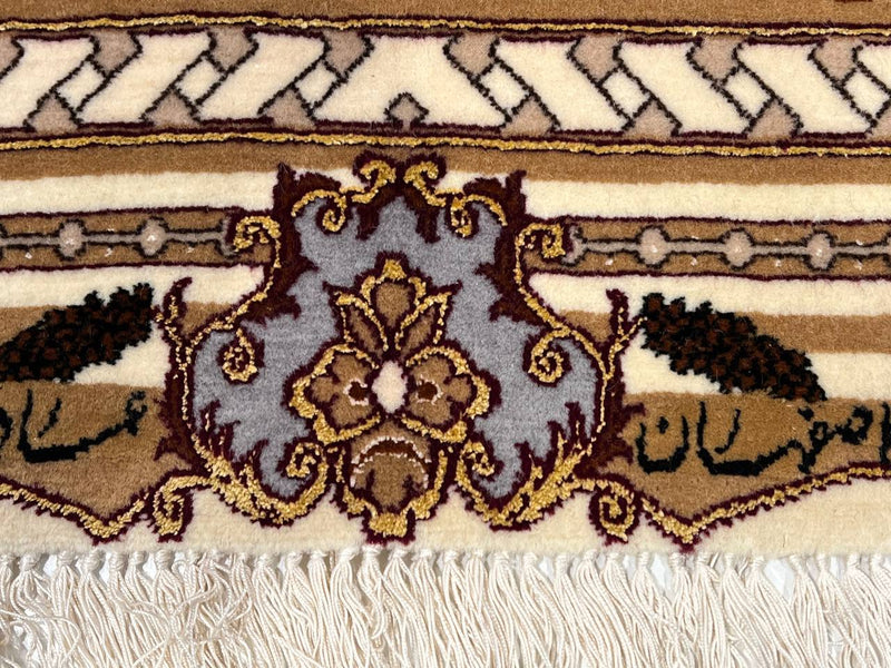 Fine Hand Knotted silk & wool Isfahan 2'8'' X 3'11''