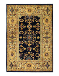 Navy Tabriz Design Design 4' X 6'