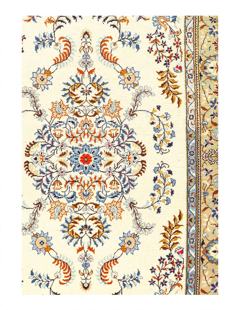 Ivory Persian Kashan 3'8'' X 5'.9"