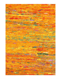 Orange Modern Sari silk rug 4' x 6'