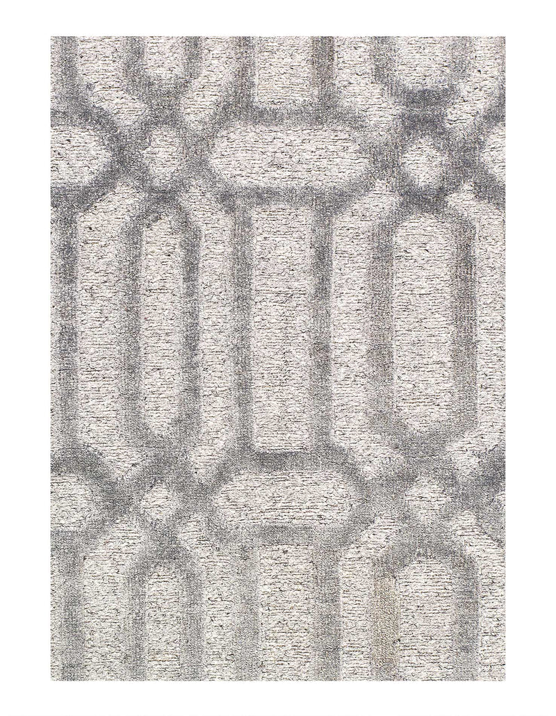 Beige Modern silk & wool Rug 4'x6'