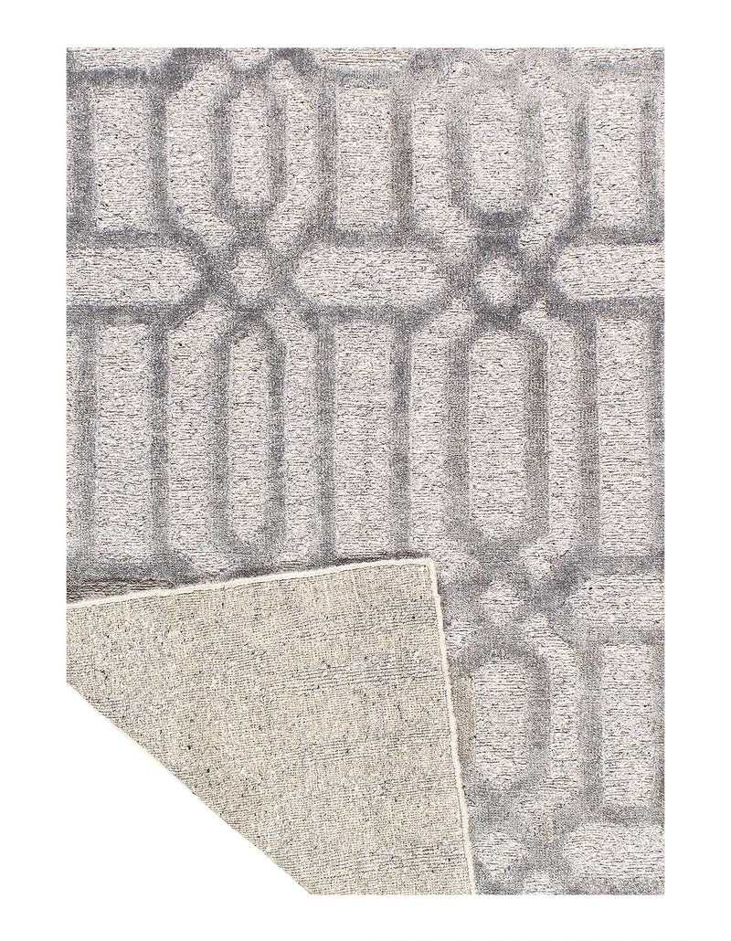 Beige Modern silk & wool Rug 4'x6'