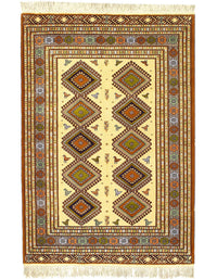 Fine Hand Knotted Persian vintage Ardabill Rug 4' X 6'4''