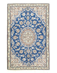 Fine Hand Knotted Persian silk & wool Nain 2'9'' X 4'7''