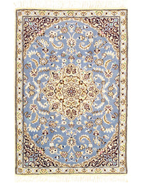 Fine Hand Knotted Persian silk & wool Nain 2'11'' X 4'2''