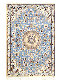 Fine Hand Knotted Persian silk & wool Nain 2'11'' X 4'3'