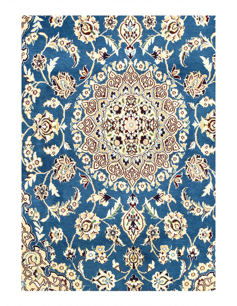 Fine Hand Knotted Persian silk & wool Nain 2'11'' X 4'11''