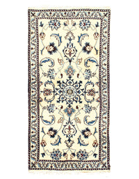 Genuine Persian Nain Hand-Knotted Lamb's Wool & Silk Rug - 2'2'' X 4'7''