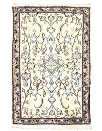 Ivory color Hand Knotted Persian Nain 3' X 5'