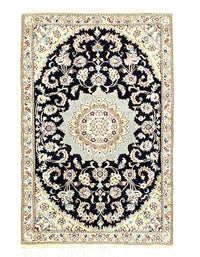 Fine Hand Knotted Silk & wool Persian Nain 2'11'' X 4'6''