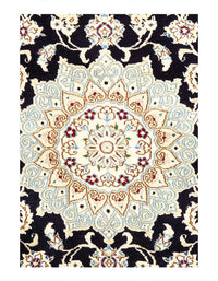 Fine Hand Knotted Silk & wool Persian Nain 2'11'' X 4'6''