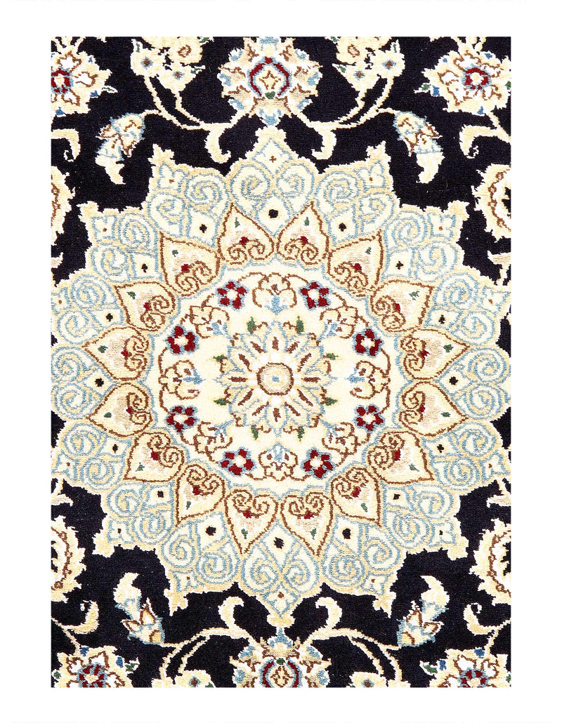 Fine Hand Knotted Silk & wool Persian Nain 2'11'' X 4'6''