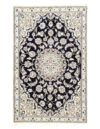 Fine Hand Knotted Silk & wool Persian Nain 2'11'' X 4'8''