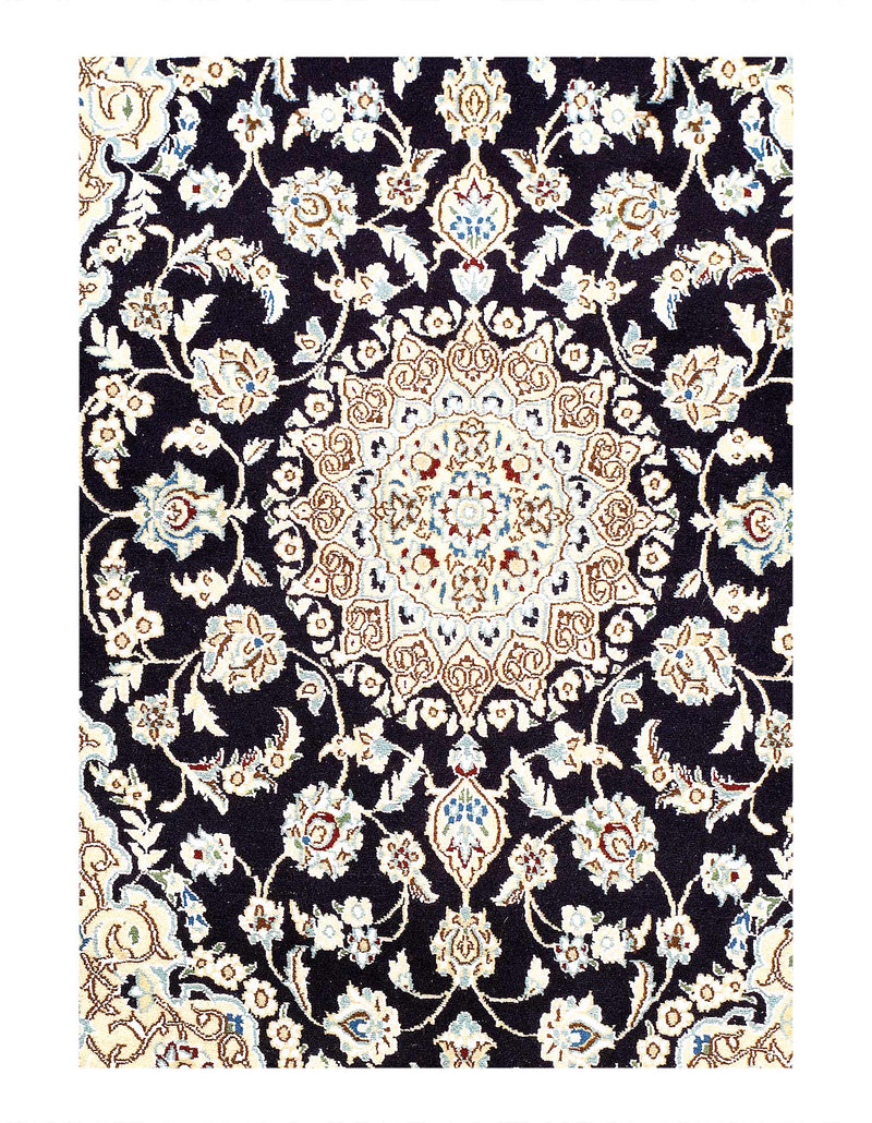 Fine Hand Knotted Silk & wool Persian Nain 2'11'' X 4'8''