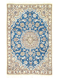 Fine Hand Knotted Persian silk & wool Nain 2'11'' X 4'5''