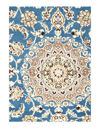 Fine Hand Knotted Persian silk & wool Nain 2'11'' X 4'5''