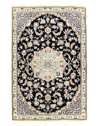 Fine Hand Knotted Persian silk & wool Nain 2'11'' X 4'9''