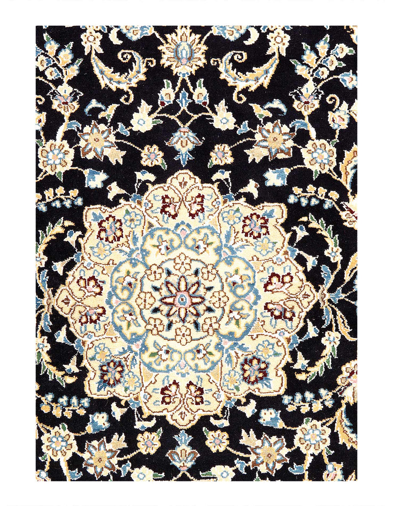 Fine Hand Knotted Persian silk & wool Nain 2'11'' X 4'9''