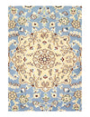 Light Blue Fine Persian Nain Silk & Wool 3'1'' X 4'8''