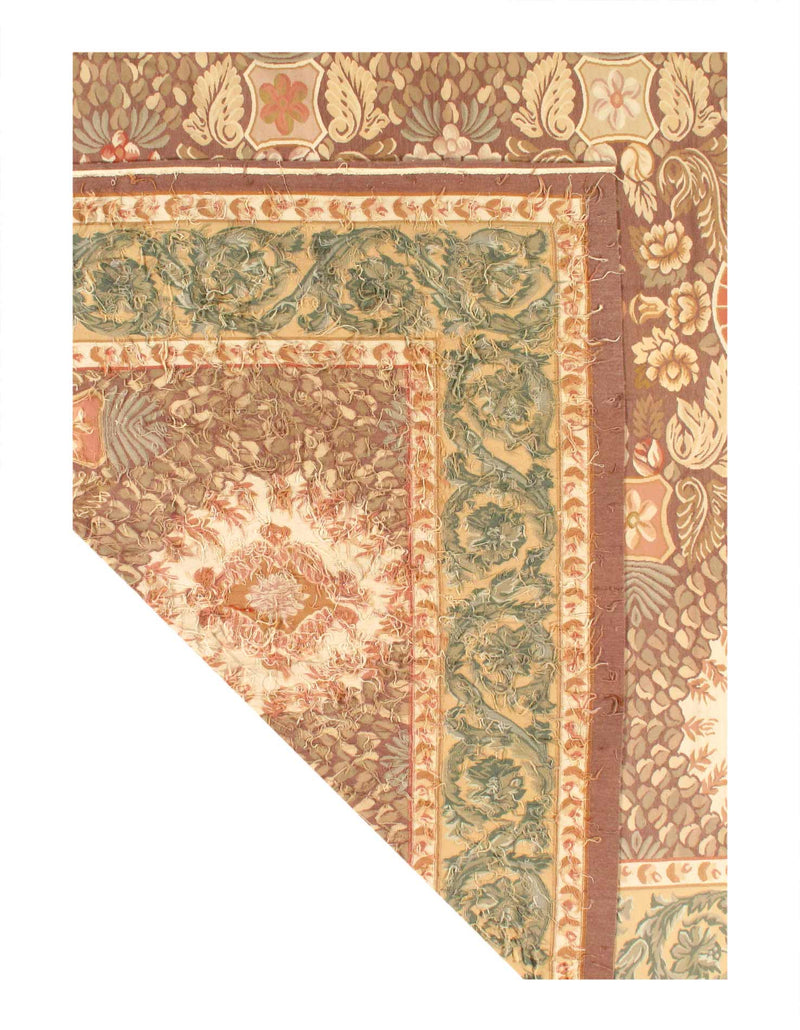 Light Brown Fine Hand Knotted Aubusson Rug 14'3'' X 18'3''