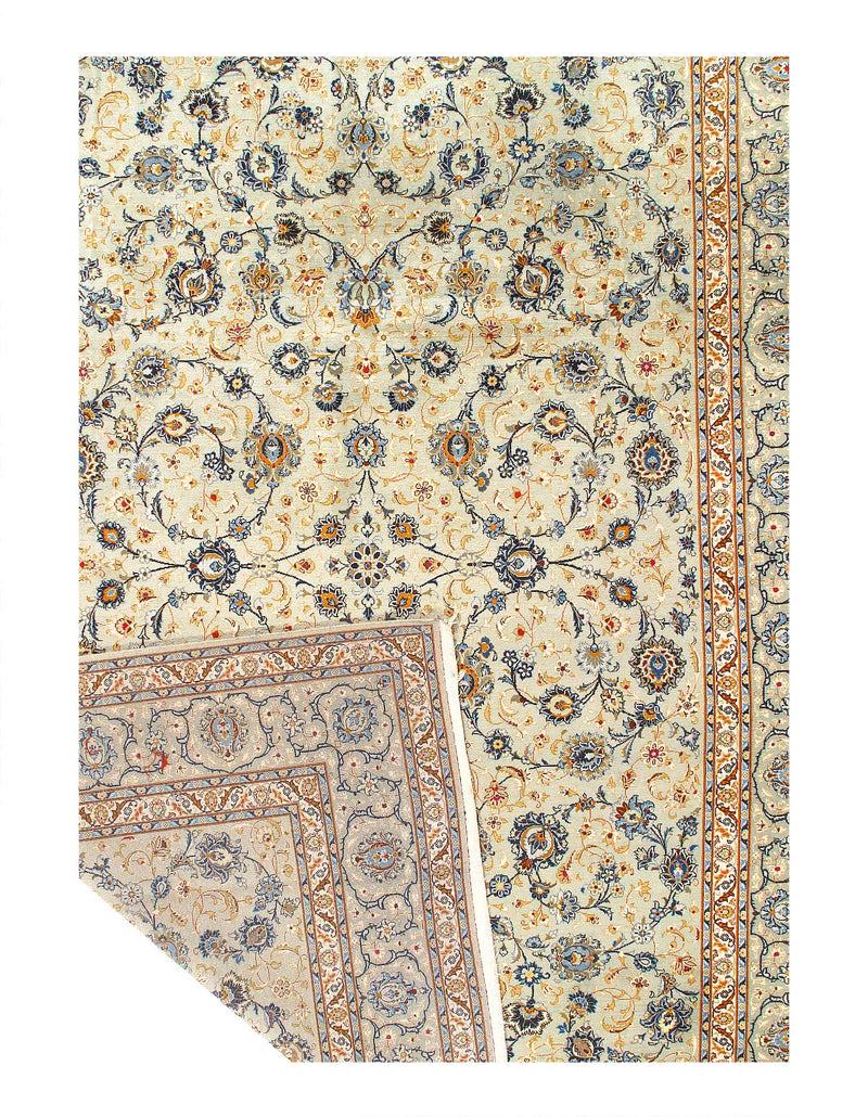 Fine Hand Knotted Persian Vintage Kashan 9'8'' X 13'6''