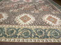 Light Brown Fine Hand Knotted Aubusson Rug 14'3'' X 18'3''